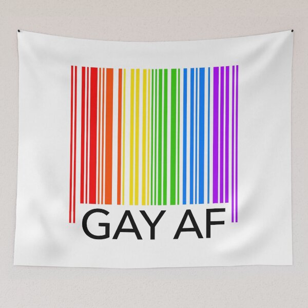 Item preview, GAY AF - Pride Rainbow Flag Barcode designed and sold by Thelittlelord.