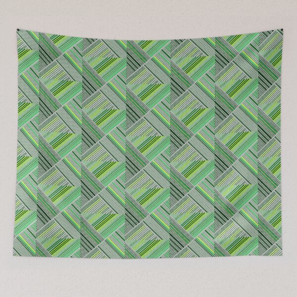 Item preview, GREEN geometric lined patchwork digital trends  designed and sold by THE AMERICAN TEEVANGELIST.