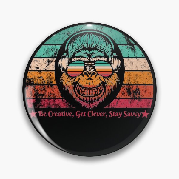 Artikelvorschau, Seien Sie kreativ, werden Sie clever, bleiben Sie clever - Happy Monkey, Smiling Monkey, Rainbow Sunglasses entworfen und verkauft von SavvySapien.