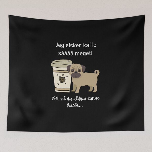 Item preview, (Design is in Danish) (På dansk) Jeg elsker kaffee såååå meget! (I love coffee so much!) designed and sold by Cosmic-Ferret.
