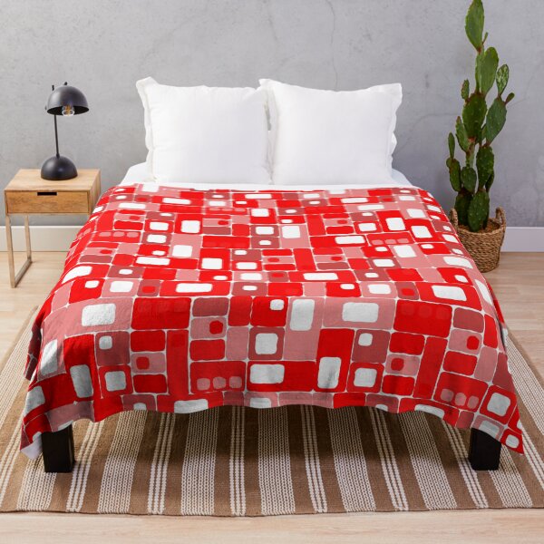 Item preview, Geometric, Pattern, Shapes, Lines, Modern, Abstract, Art, Cubicles, Squares, Circles, Rectangles -  Red 1 on No Color designed and sold by LucidLounger.