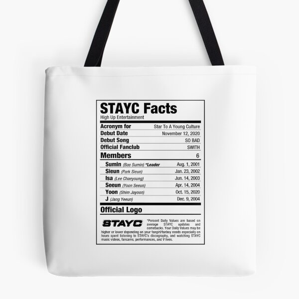 Item preview, STAYC Kpop Nutritional Facts designed and sold by skeletonvenus.