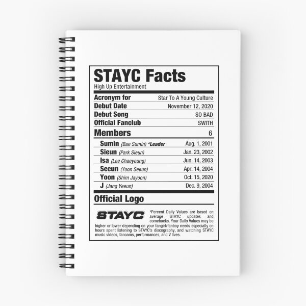 Item preview, STAYC Kpop Nutritional Facts designed and sold by skeletonvenus.