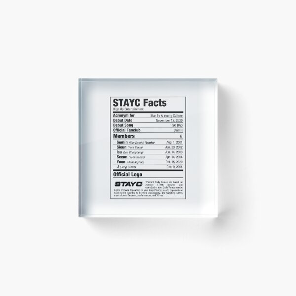 Item preview, STAYC Kpop Nutritional Facts designed and sold by skeletonvenus.