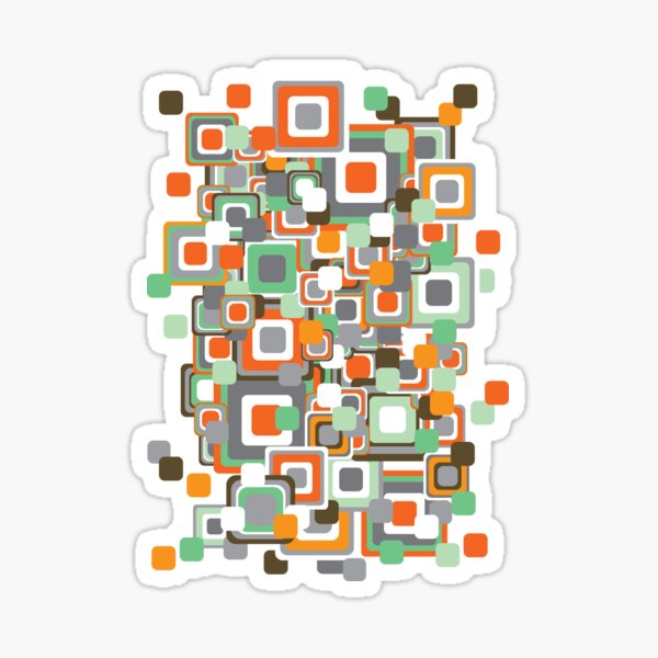Item preview, Retro Orange and Mint Green Squares Pattern designed and sold by fatfatin.