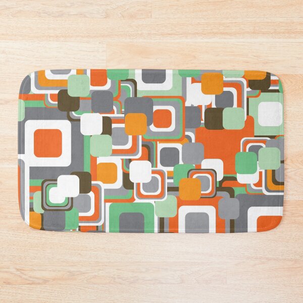 Item preview, Retro Orange and Mint Green Squares Pattern designed and sold by fatfatin.