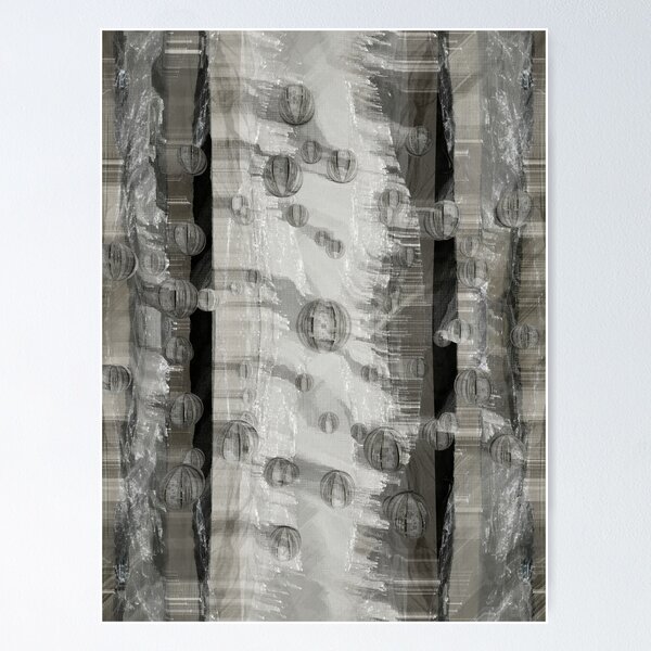 Item preview, Spheres Grey Glitch Graphic Art Artist Jenny Meehan  designed and sold by Jenny Meehan Art Prints and Patterns  .