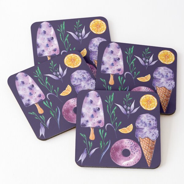 Item preview, Purple Lavender Desserts - Popsicle, Ice Cream Cone and Donut designed and sold by Alicia Chee.