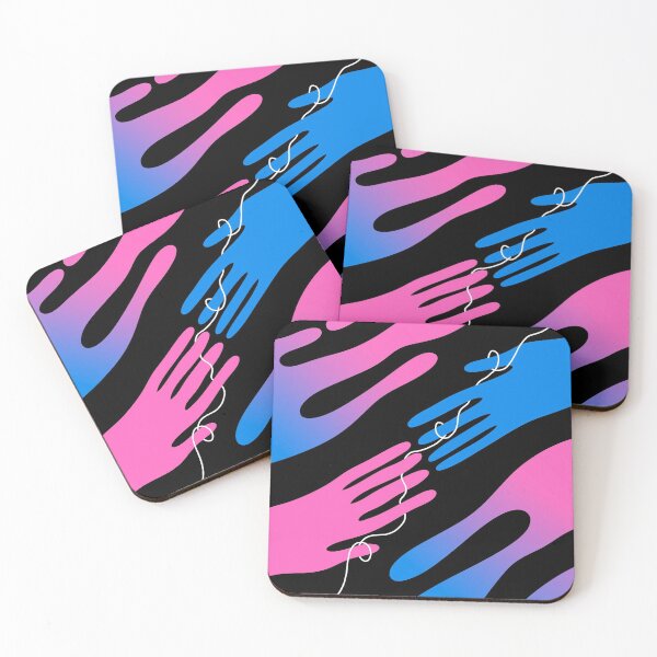 Item preview, soul mates abstract hands pink and blue designed and sold by trajeado14.