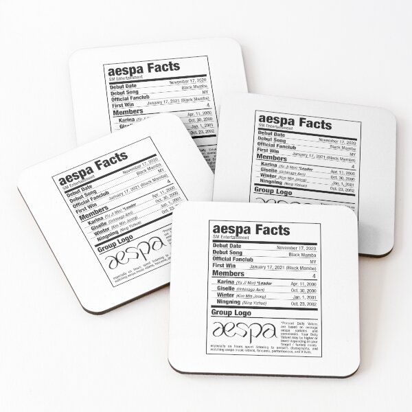 Item preview, aespa Kpop Nutritional Facts designed and sold by skeletonvenus.