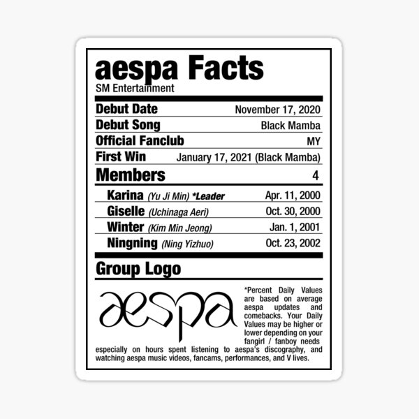 AESPA High Quality Stickers, KPOP, Karina, Winter, Giselle, NingNing, AESPA  Stickers, Kpop Merch, Kpop art, Aespa Fan, kpop stickers