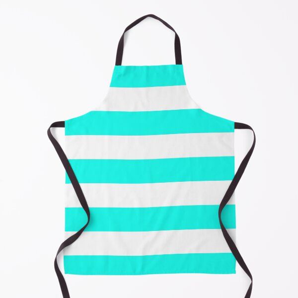 Item preview, Medium HOT TURQUOISE and WHITE Horizontal STRIPES designed and sold by RachelMacht.