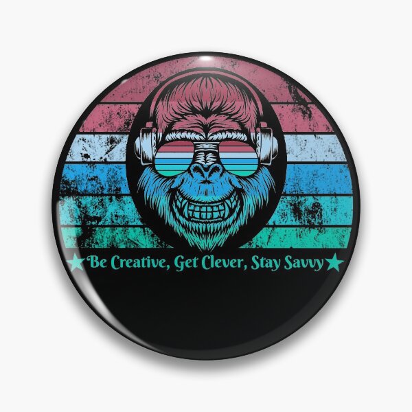 Artikelvorschau, Seien Sie kreativ, werden Sie clever, bleiben Sie clever - Happy Monkey, Smiling Monkey, Rainbow Sunglasses entworfen und verkauft von SavvySapien.