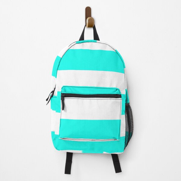 Item preview, Medium HOT TURQUOISE and WHITE Horizontal STRIPES designed and sold by RachelMacht.