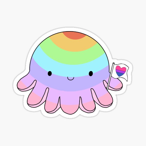 Bi Pride Octopus Sticker