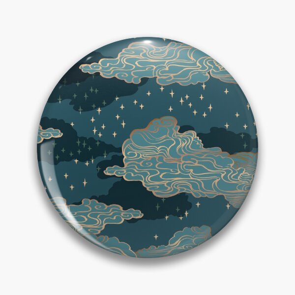 Aperçu de l'œuvre Nuages et étoiles {doré et bleu} créée et vendue par Cecilia Mok.