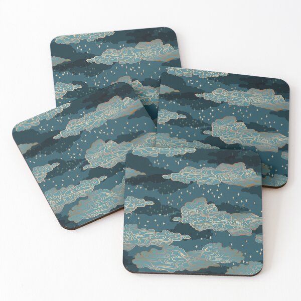 Item preview, Clouds and Stars {Golden and Blue} designed and sold by Cecilia Mok.