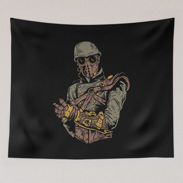 Item preview, Steampunk dystopia soldier goggles half mechanical arm Steampunk designed and sold by FalkDania.