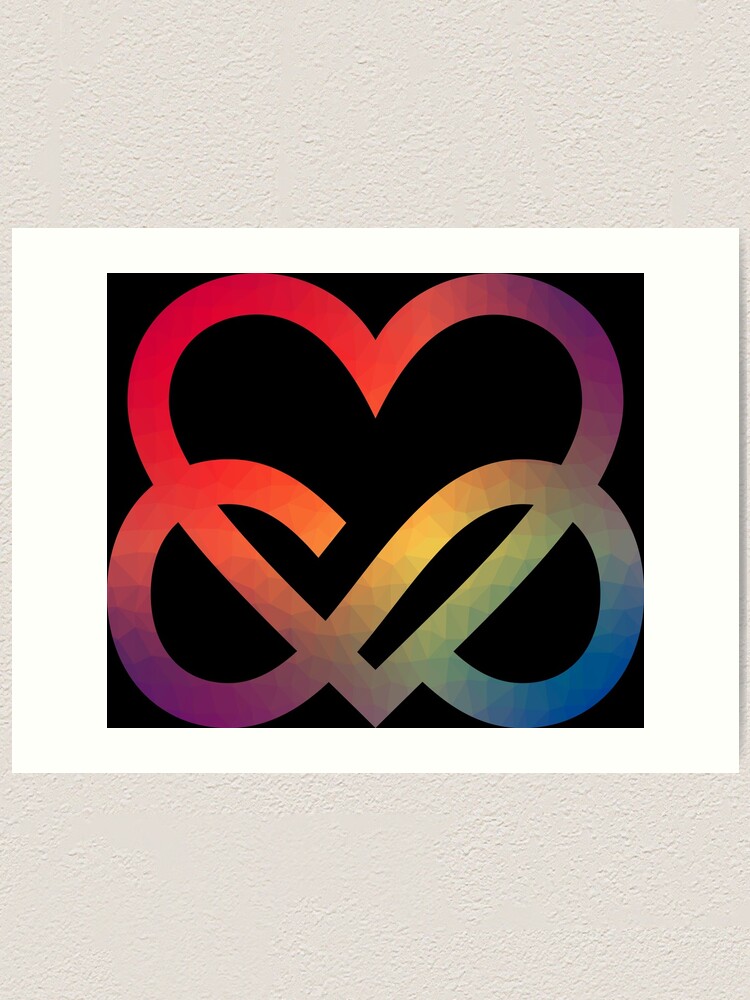 Infinity Heart Poly Pride Polyamory Symbol Art Print By Polychris Redbubble 6229