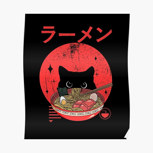 Cat ramen Poster