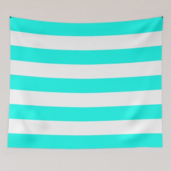 Item preview, Medium HOT TURQUOISE and WHITE Horizontal STRIPES designed and sold by RachelMacht.