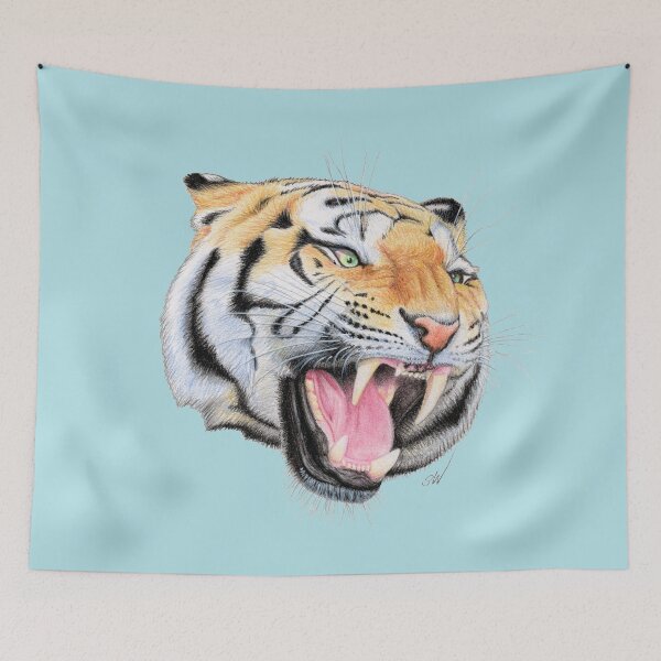 Item preview, Tiger (blue) designed and sold by SandraWarmerdam.