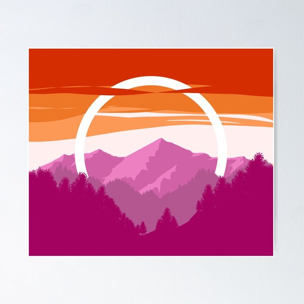 Item preview, Pride Mountain (Subtle Lesbian Pride Flag Design) designed and sold by Albrithr.
