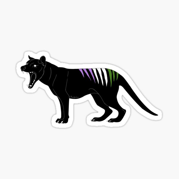 Thylacine - Genderqueer Pride Flag Sticker
