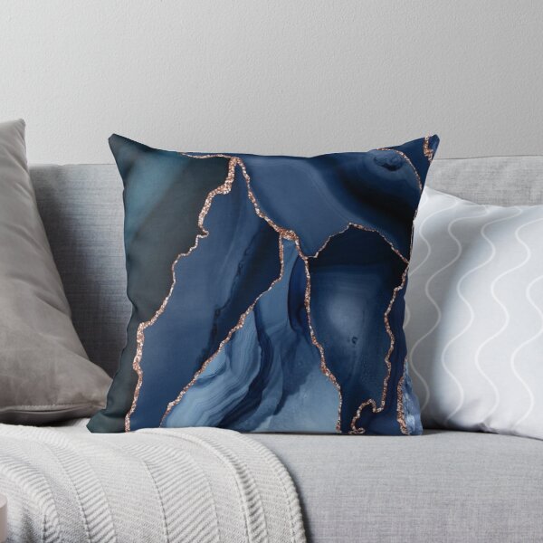Grey And Blue Agate Pattern Bed Cushion Set