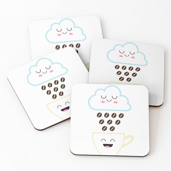 Item preview, coffee cloud rain cute kawaii coffee lovers designed and sold by joy4shirt.