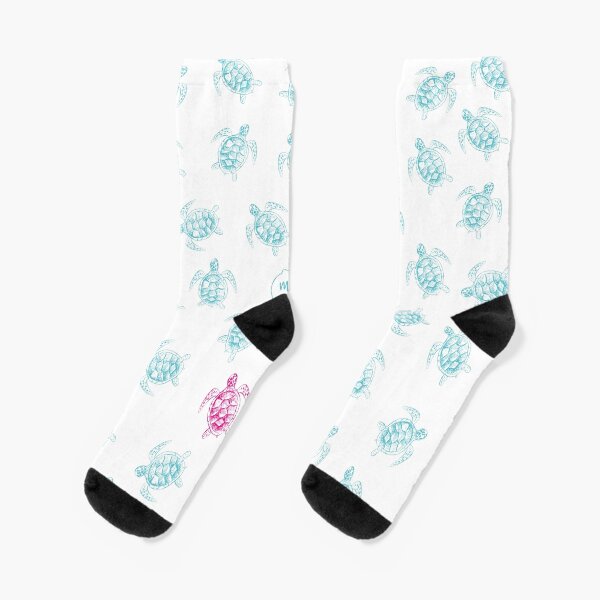 Turtle Mania white Socken