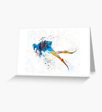 Mann-Sporttaucher 01 im Aquarell Grußkarte