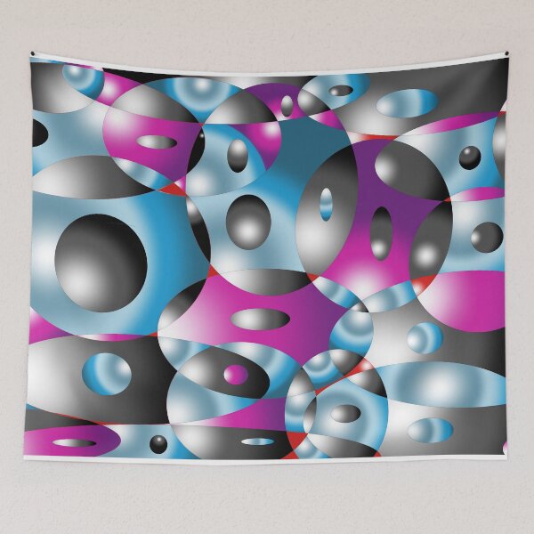 Item preview, Wow blue purple circle oval geometric abstract  designed and sold by SoniasArtwork.