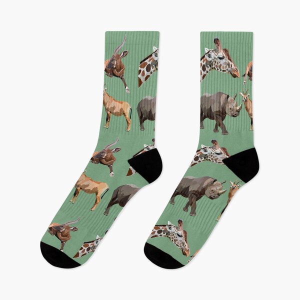 Item preview, African Safari Wildlife Design – Giraffe, Bongo, Rhino & Roan Antelope Illustration designed and sold by PrettylittlepastelUk.