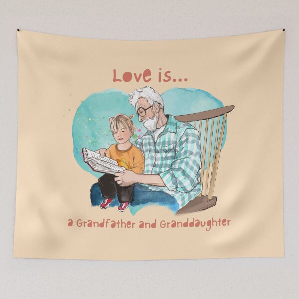 Item preview, Grandfather and Granddaughter Love Reading a Book designed and sold by ObservantPoet.