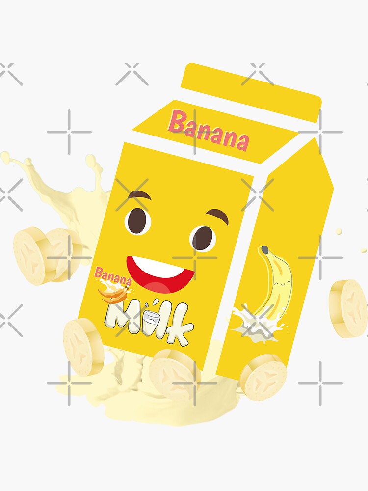 Kawaii Banana Milk Cute Carton Sticker For Sale By Soffylee586