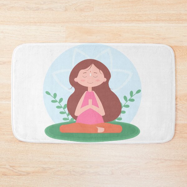 Item preview, Meditate  happy girl. Young woman sitting in yoga lotus pose. concept of meditation. Hare Krishna.  designed and sold by KsuWonder.