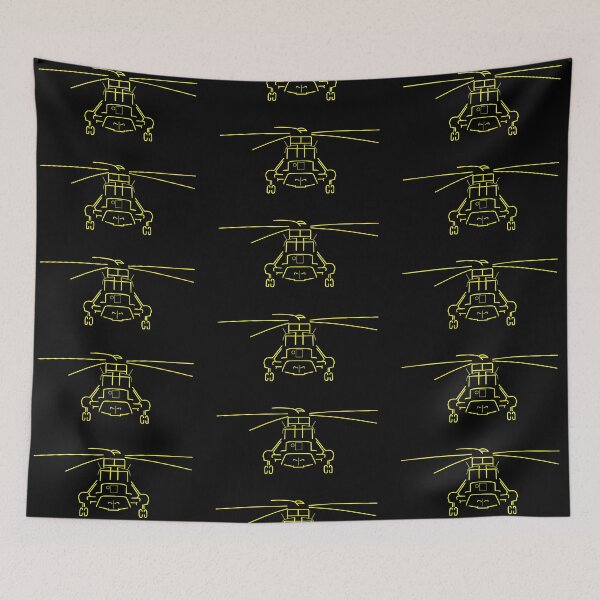 Item preview, Westland Sea King classic helicopter yellow outline graphic designed and sold by soitwouldseem.