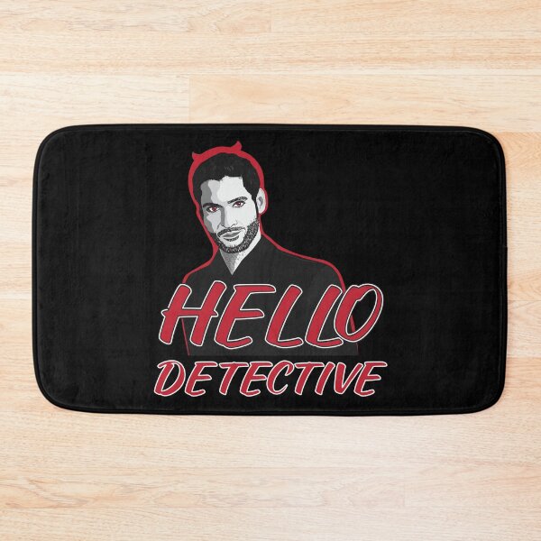 Item preview, Lucifer Morningstar Hello Detective Design For Black Background  designed and sold by blackwolfpixels.