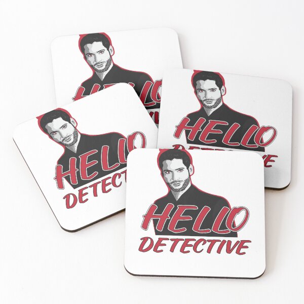 Item preview, Lucifer Morningstar Hello Detective Design For White Background  designed and sold by blackwolfpixels.