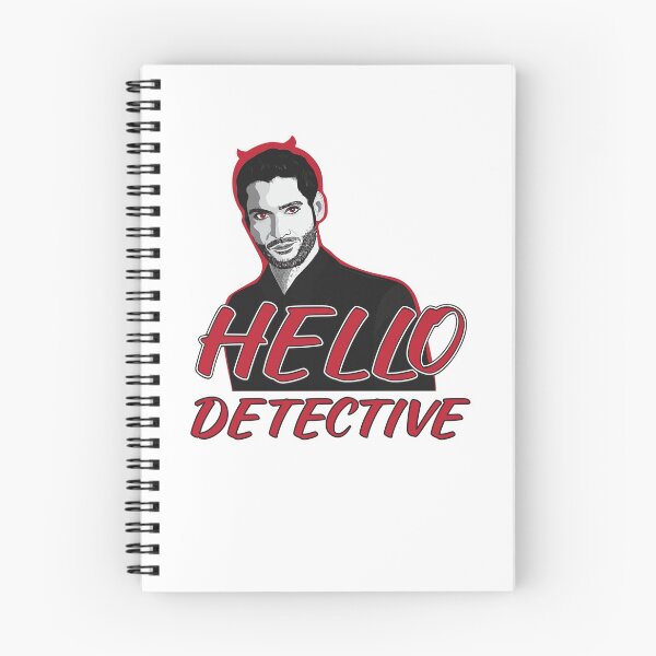 Item preview, Lucifer Morningstar Hello Detective Design For White Background  designed and sold by blackwolfpixels.