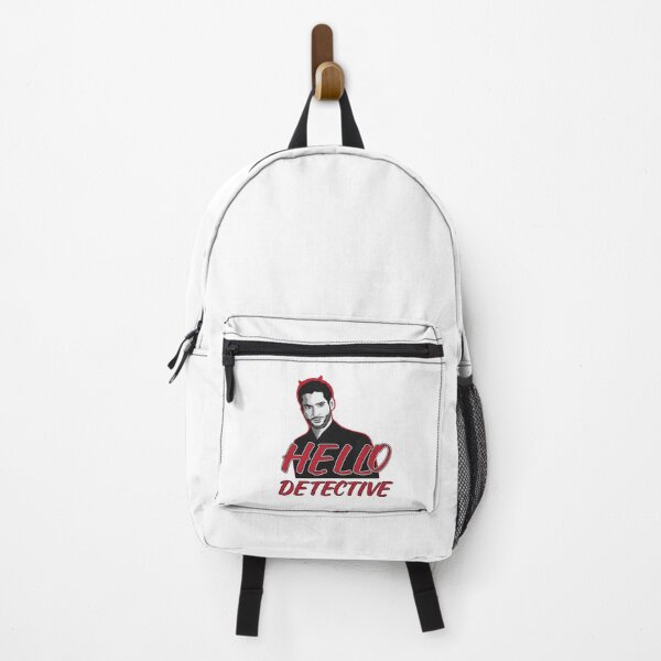 Item preview, Lucifer Morningstar Hello Detective Design For White Background designed and sold by blackwolfpixels.