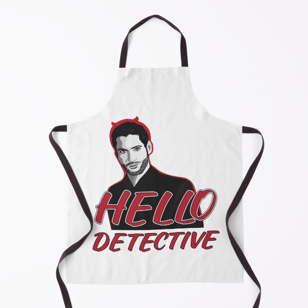 Item preview, Lucifer Morningstar Hello Detective Design For White Background designed and sold by blackwolfpixels.