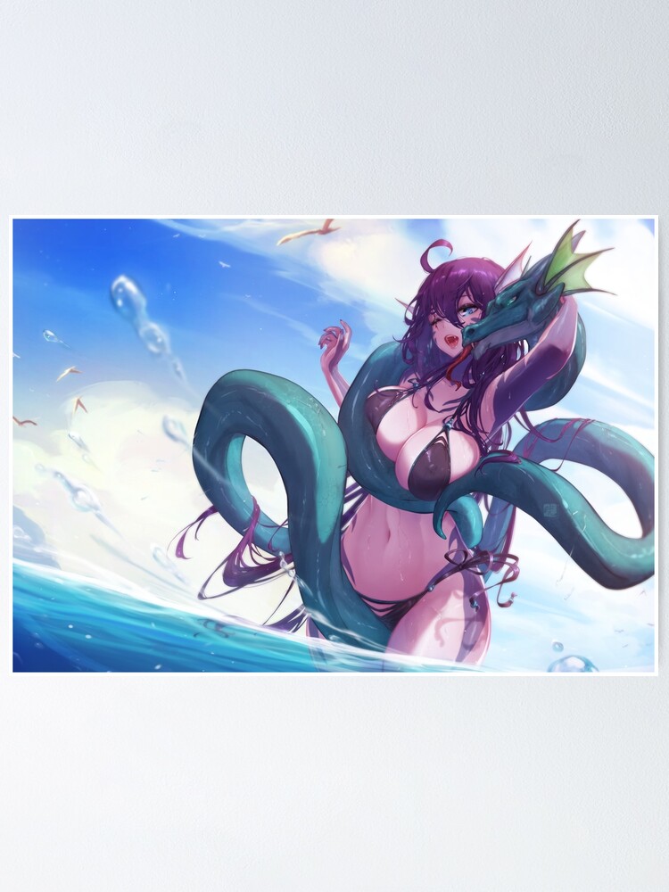 Alternate view of Monster girl at the beach Poster