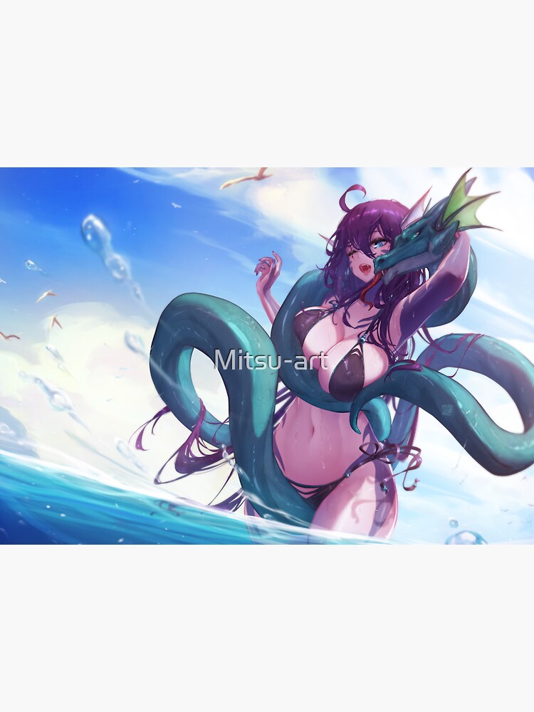 Monster girl at the beach by Mitsu-art