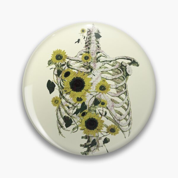 Item preview, Rib cage and flowers, ribcage, human skeleton art, vintage style designed and sold by Collagedream.