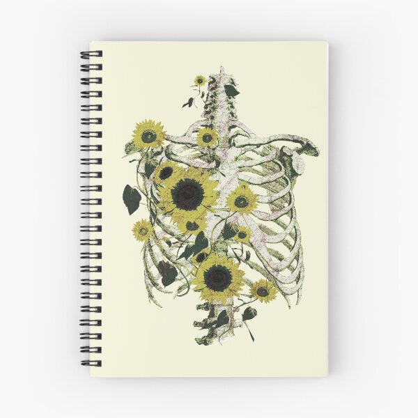Item preview, Rib cage and flowers, ribcage, human skeleton art, vintage style designed and sold by Collagedream.