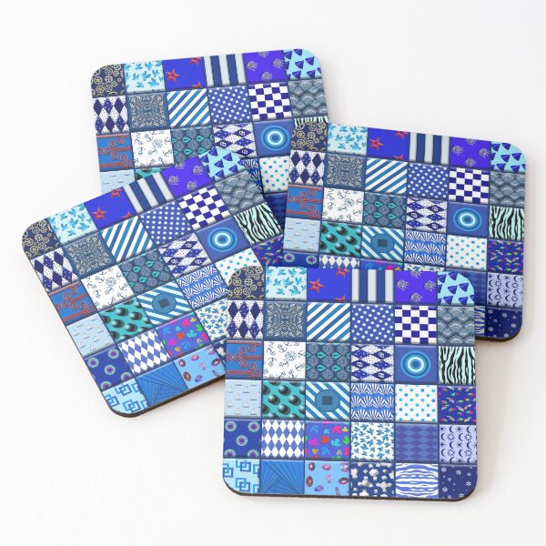Item preview, Patchwork Quilt in Blue designed and sold by TerenceLacey.
