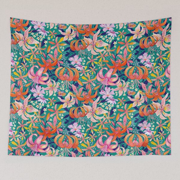 Item preview, Dancing Lillies on Green designed and sold by Janet Broxon.