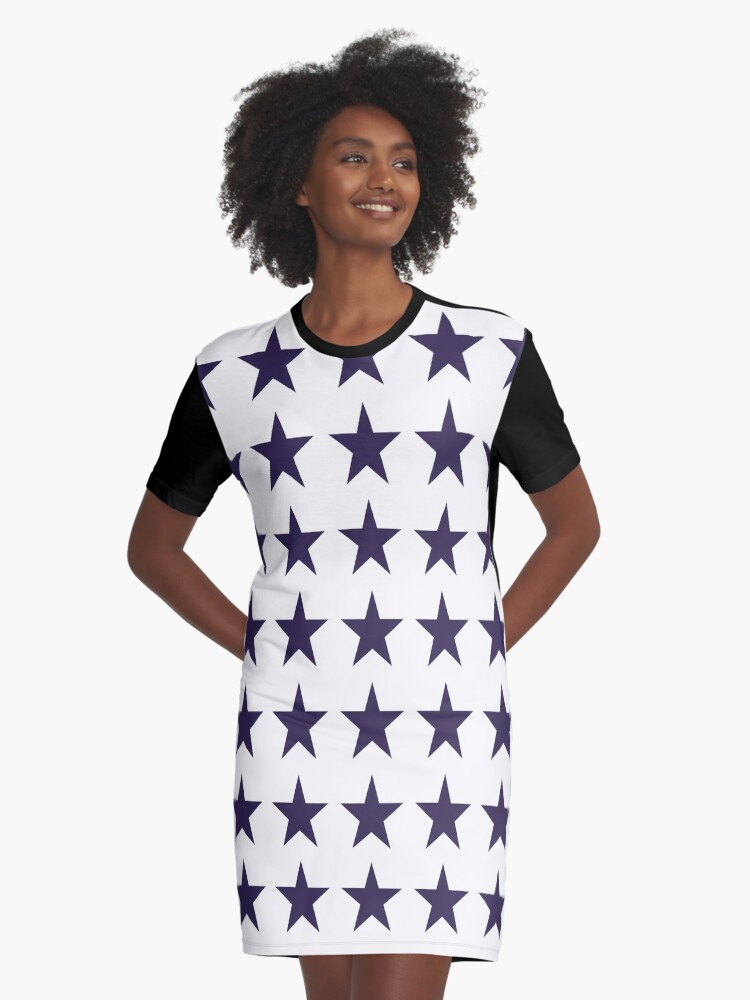 Blue dress with white cheap stars